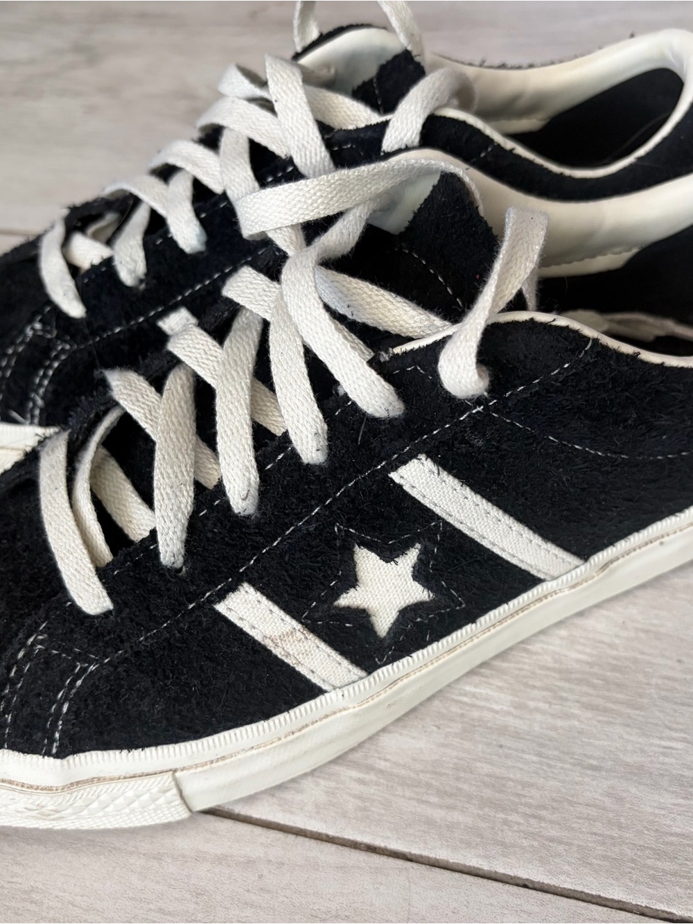 Converse Black and White One Star Low Top Sneakers